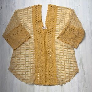 Sundance Catalog Peyton Tunic in the Havana Crochet Marigold Color Sz S